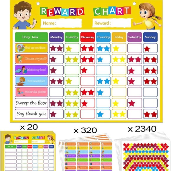 Chore Chart Reward Sticker Chart for Kids (SKU: 226MI) - Picture 1 of 8